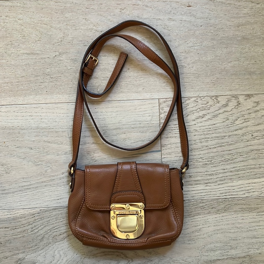 Michael Kors tan leather crossbody bag